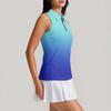Camiseta Polo de Golf sin Mangas para Mujer Cremallera Delantera Cuello Alto Camiseta sin Mangas Deportiva Chaleco Atlético Estampado para Actividades al Aire Libre
