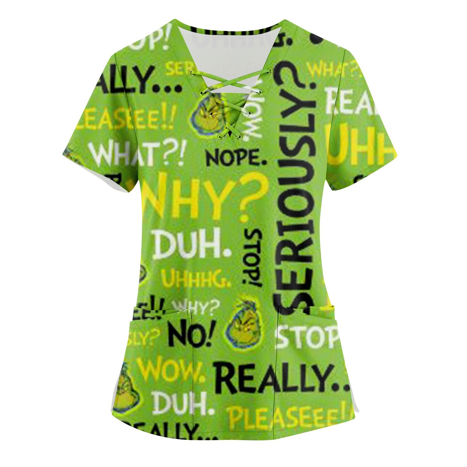 

Женская мода с v-образным вырезом, короткими рукавами и карманами, топы с принтом XL армия зеленый