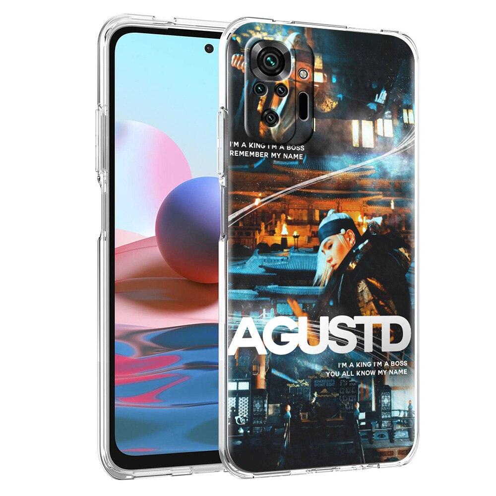 Phone Case For Xiaomi Poco X3 NFC M3 F3 Redmi Note 9S 9 8 10 Pro 7 8T 9C 9A 8A K40 Soft Silicone Clear Cover Coque Agust D Suga