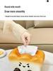 Cute Toast Ceramic Tissue Box & Phone Holder - Creative Pull-out Napkin Paper Box for Living Room & Dining Table