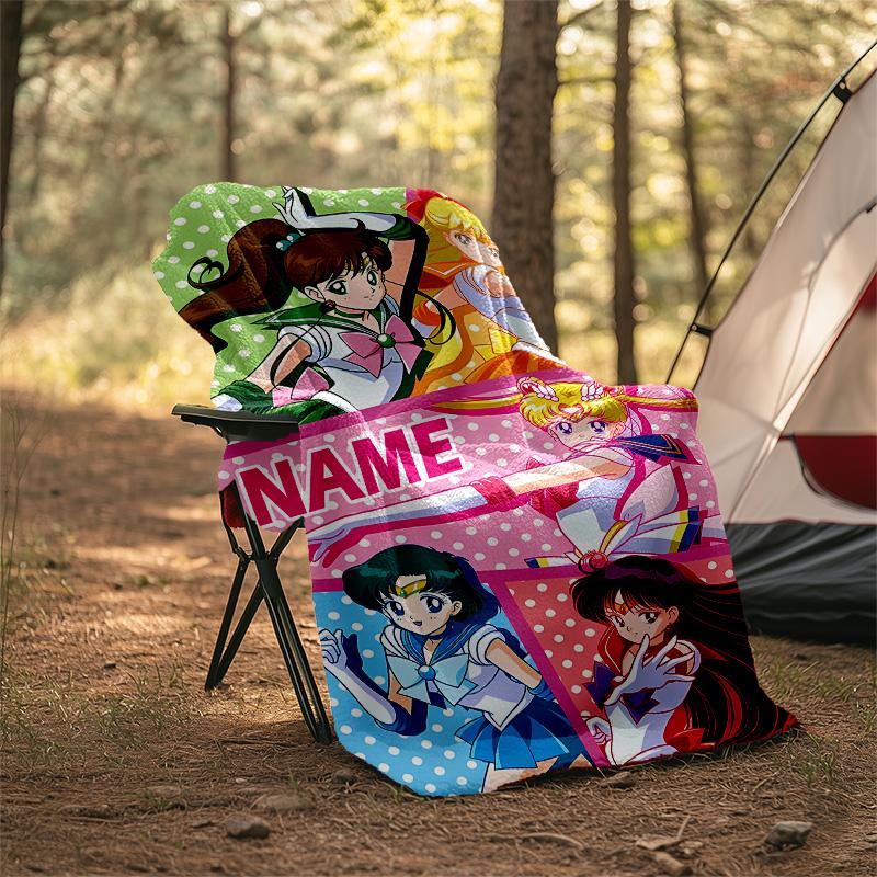Customizable Sailor Moon  Throw Blanket – Personalized Name, All-Season Cozy Snug Blanket, Machine Washable, Personalized Blanket