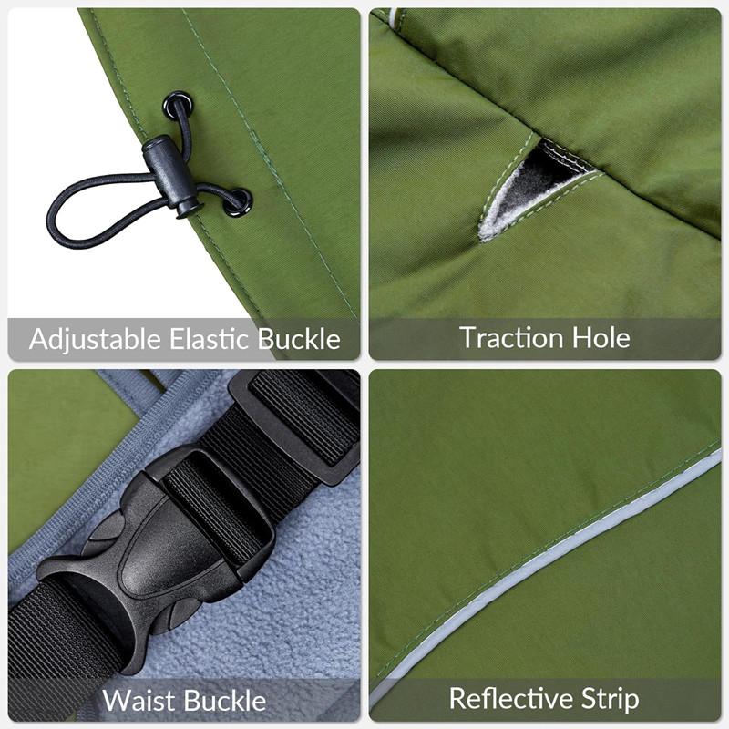 Dog Raincoat Windbreaker for All Dog Sizes Waterproof Dog Outdoor Jacket with Reflective Strip, Adjustable Straps & Snap Button