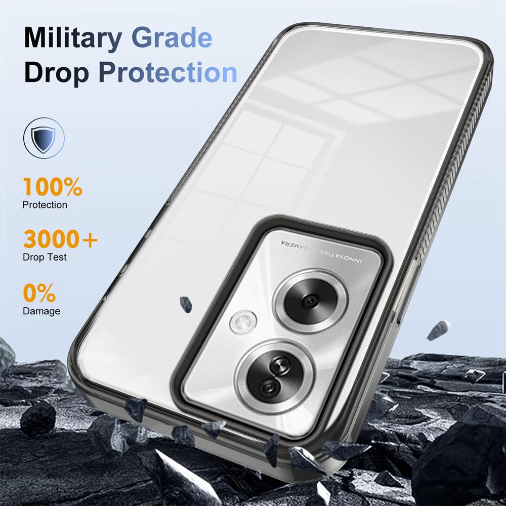KEYSION Transparent Phone Case for OPPO Reno11 F 5G Soft TPU+PC Anti-slip HD Clear Shockproof Phone Back Cover for OPPO A79 5G