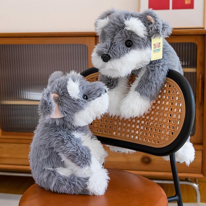 Simulation Schnauzer dog doll cute doll puppy plush toy sleeping pillow girl children gift