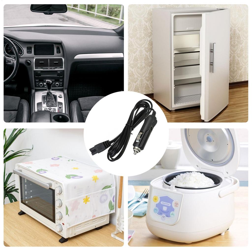2m DC 12V 24v 2 Pin Car Mini Refrigerator Power Cord Plug Wire Replacement Auto Cigarette Lighter Socket Extension Cord