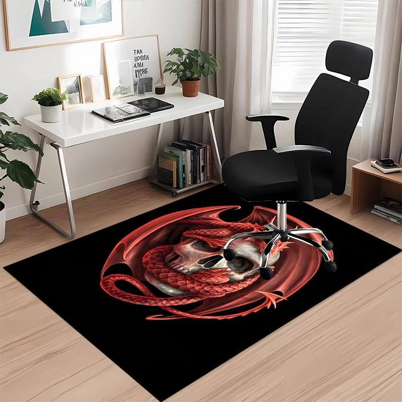 Dark Printed Carpetrugfor Office Chair Living Room Bedroom Kitchen Room Decor Gifts
