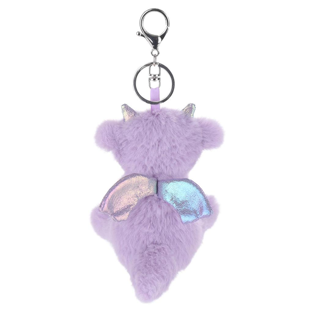 Apricot Lamb Purple Dragon Cute Soft Keychain Plush Toy, Perfect for Boys and Girls, Fits Kids Backpacks and Purses, 10cm