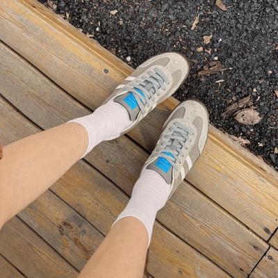 Retro Leather Gray German Training Shoes Women's 2025 New Round Head Versatile Forrest Gump Shoes Flat Sports and Leisure Board Shoes Women