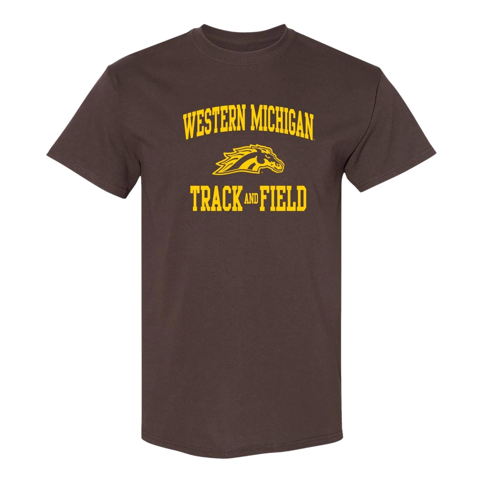 Western Michigan Arch Logo Track & Field T-Shirt - Dark Chocolate L