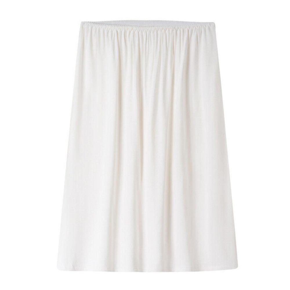 

Fashion Women Under Dress Comfortable Summer Ladies Slip Skirt Lace Half Slips Lingerie Satin Skirt Petticoat 70cm білий