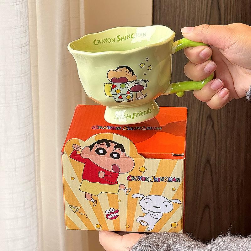 

Кружка Crayon Shin Shien Милая Мультяшная Керамическая Чашка для Воды Высококачественная Парная Кофейная Чашка Детская Чашка для Завтрака Молочная Чашка 380ML