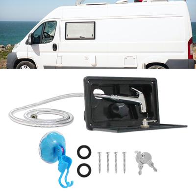 RV Exterior Shower Box Kit Shower Head with Lock with 2 Keys Weatherproof for Marine RV Trailers Boat Motorhome