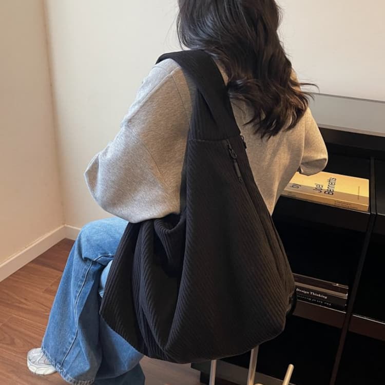 Vintage Corduroy Tote Bag Women's Shoulder Messenger Bag