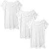 Cotton French Short 3 [Shirasagi Knit] 100% Innerwear, Sleeves, Simple, Ladies', Cotton, Basic, 3/4 Sleeves, Sleeves, T5032N-RT (L, Off-white, Pieces)