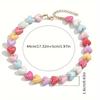 Acrylic Heart Shaped Necklace Colorful Women's Jewelry Accessory Snake Bone Chain Necklace  Gift