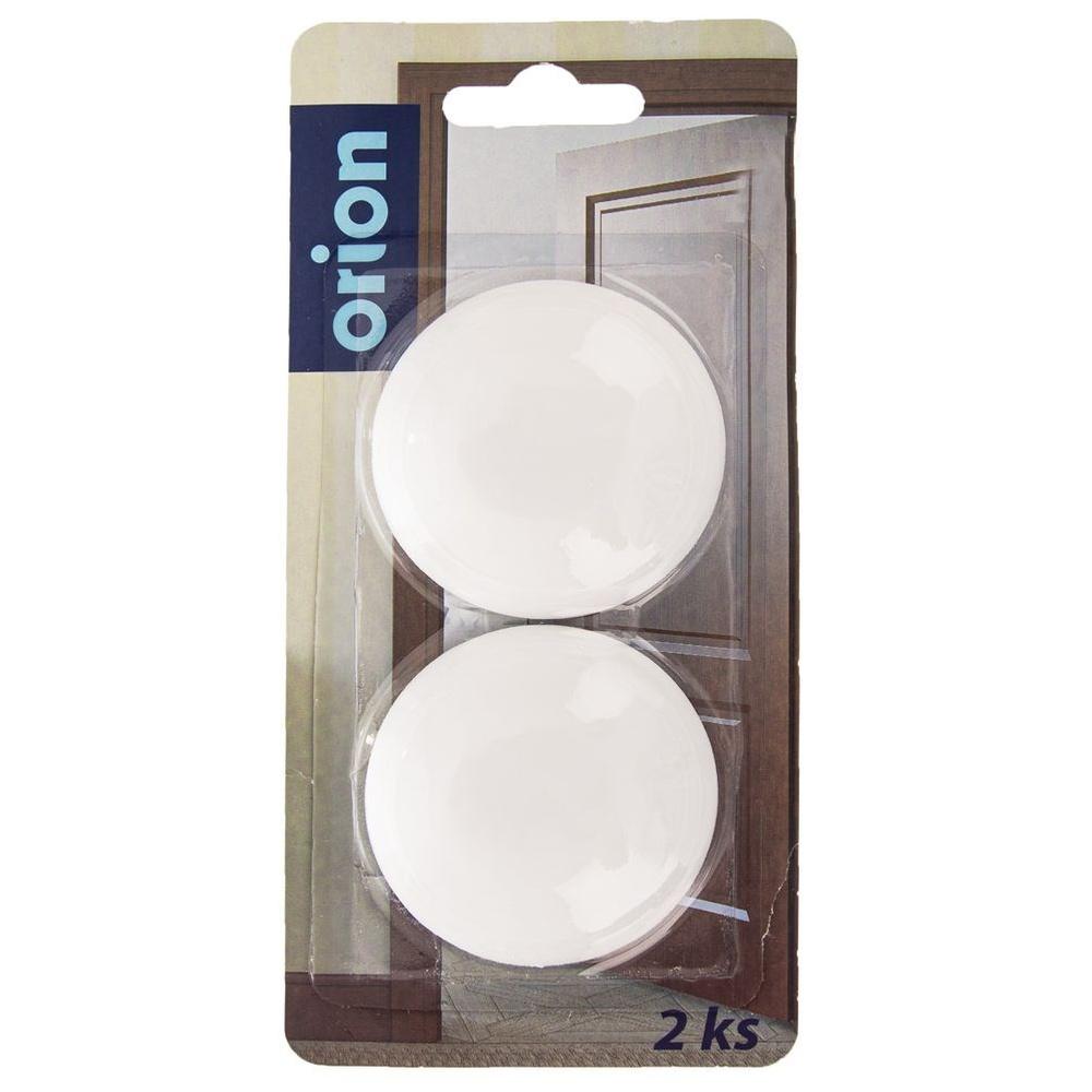Orion Set of 2 Self-Adhesive Door Stops, White, 6 cm
