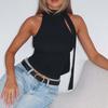 Solid Bow Knot Halter Women Sleeveless Skinny Tank High Street Style Fashion Simple Design