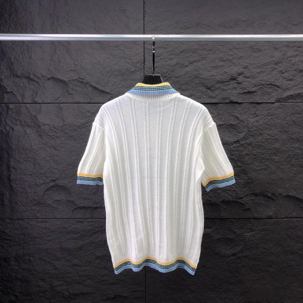 Krátkoruký pletený svetr v evropském stylu s žakárovým vzorem a límcem - Unisex trendy móda