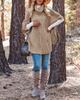 Autumn and winter new temu hot sale turtleneck twist shawl loose crew neck sweater