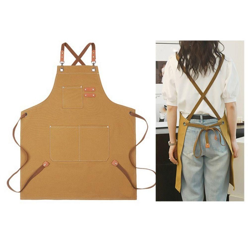Lightweight Kitchen Apron Oil-proof Barista Apron Practical Canvas Apron  Beauty Nails Studios