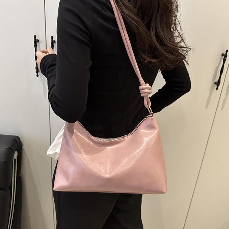 New Fashionable Women's Bag High-end Soft Leather Texture Single Shoulder Bag Women's Crossbody Bag Geometric Wide Shoulder