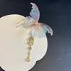 Women Hair Clip Shiny Butterflies Decor Hair Pin Metal Rhinestone Hair Piece Hair Styling Tool Hair Accessory