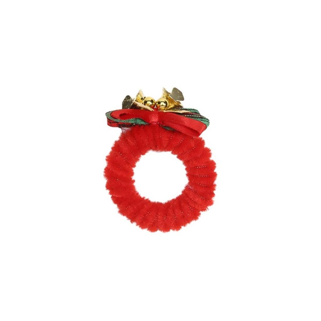 Christmas Napkin Rings for Holiday Table Decors Durability Polyester Dinner Party Accessories Easy Setups Long Last