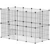 Small Animal Cage, Outdoor Enclosure, Modular Construction, 0.72 m² Area, Steel, Black