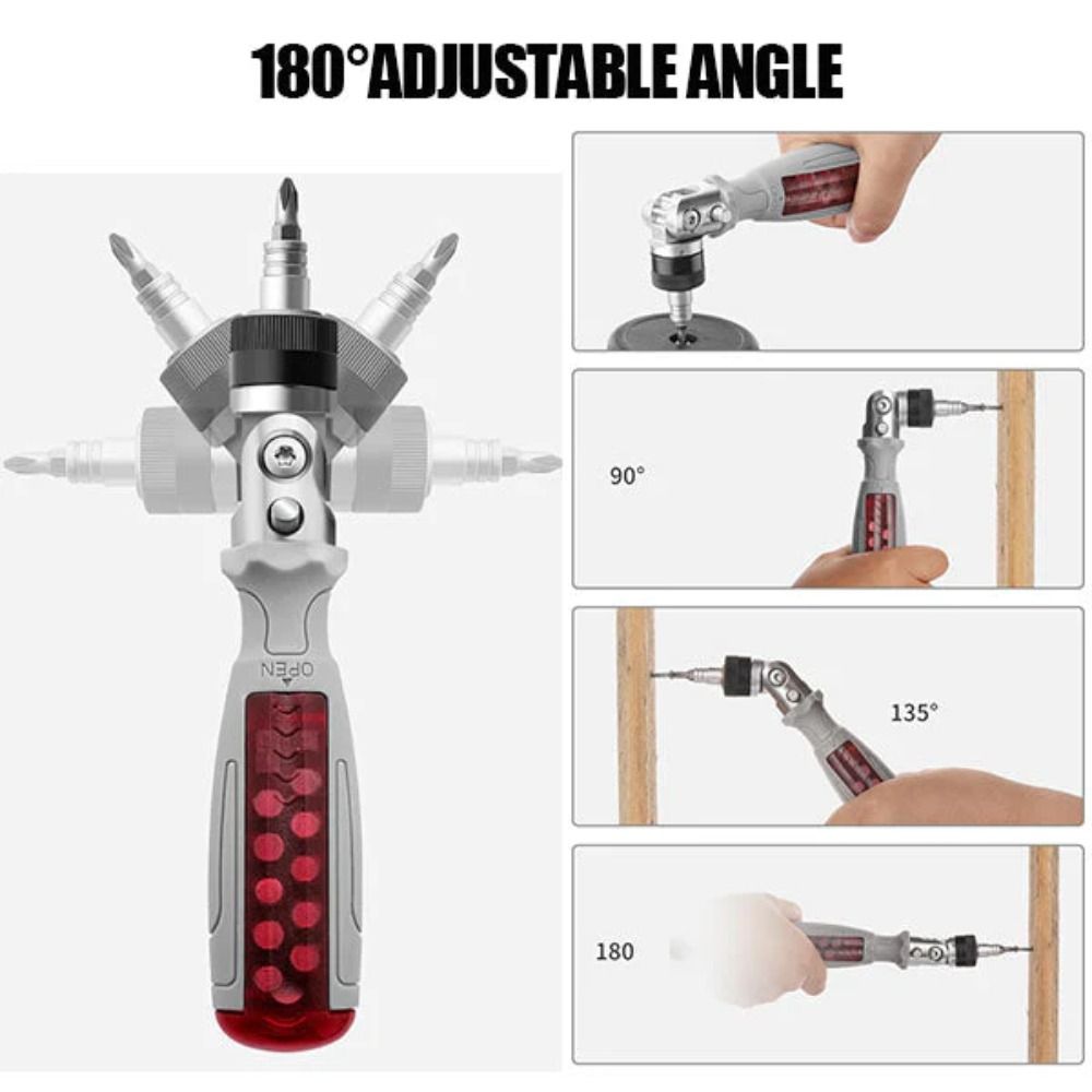 Hand Tool Cross Slotted Screwdriver Rapid Ratchet Screwdriver Adjustable Angle Ratchet Screwdriver