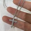 Elegant Cross Pendant Necklace Alloy Minimalist Design Adjustable Chain for Women Jewelry Gift Versatile Daily Wear