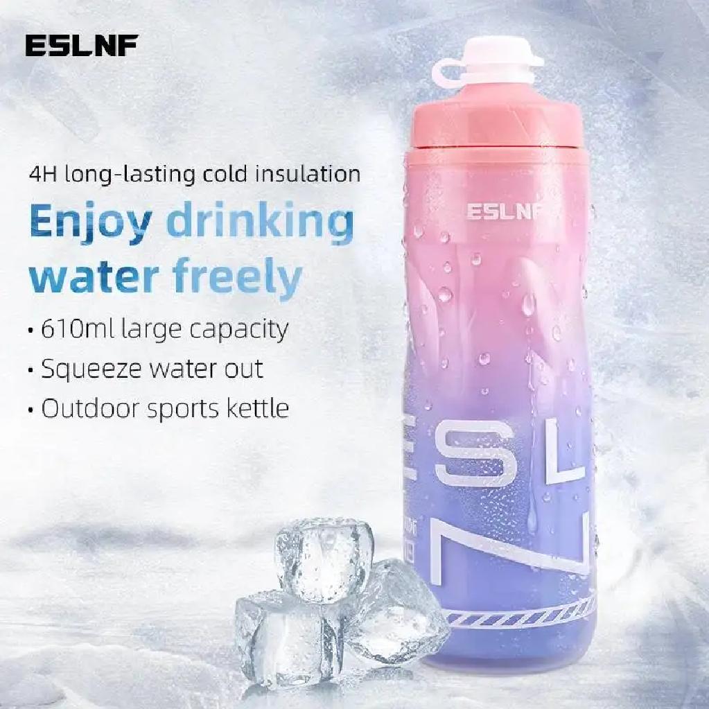 ESLNF Portable Bike MTB Capacity Large Insulated Road Riding 610ML Double-Layer Bicycle Water Bottle
