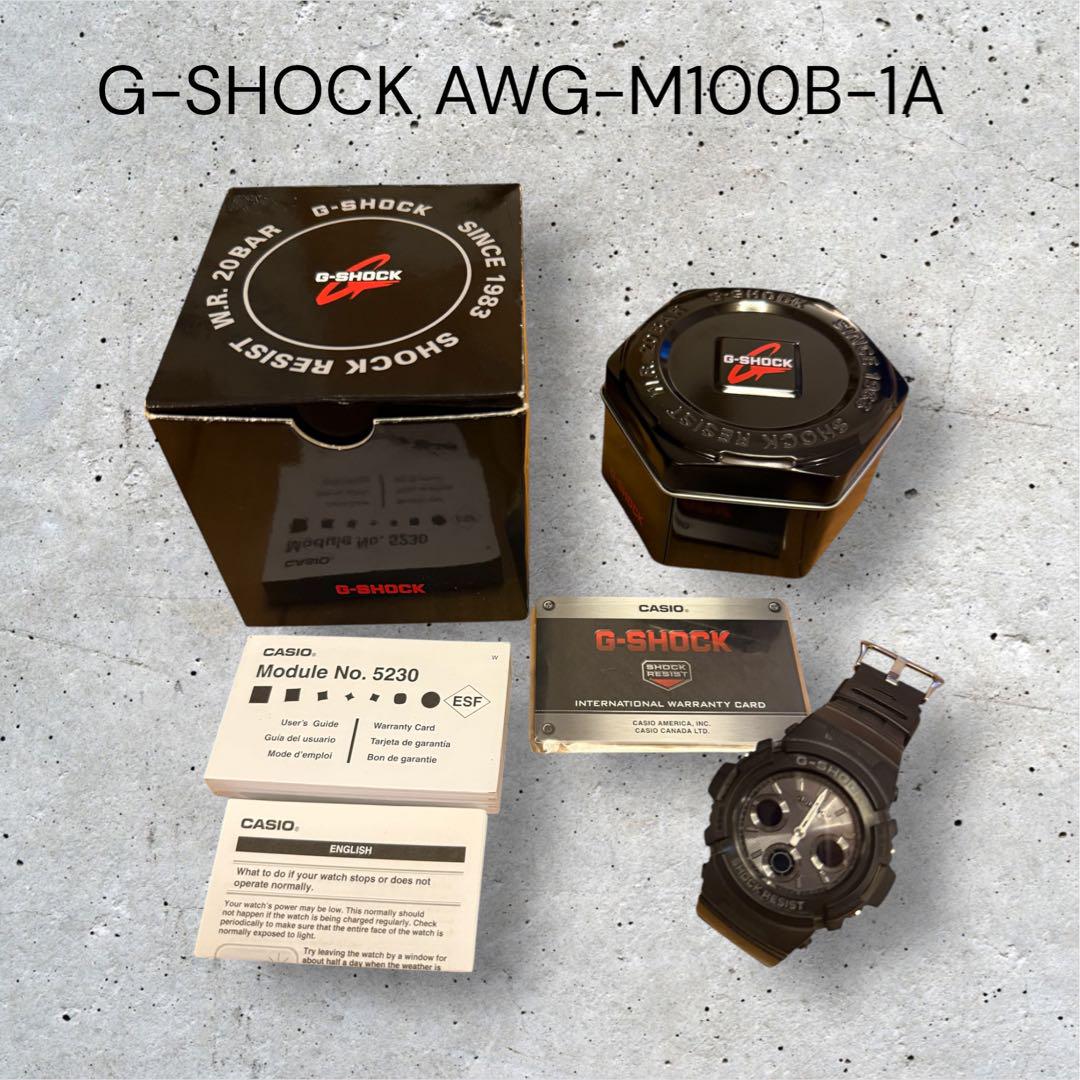

[Б/У] CASIO G-SHOCK AWG-M100B-1A с коробкой и инструкцией