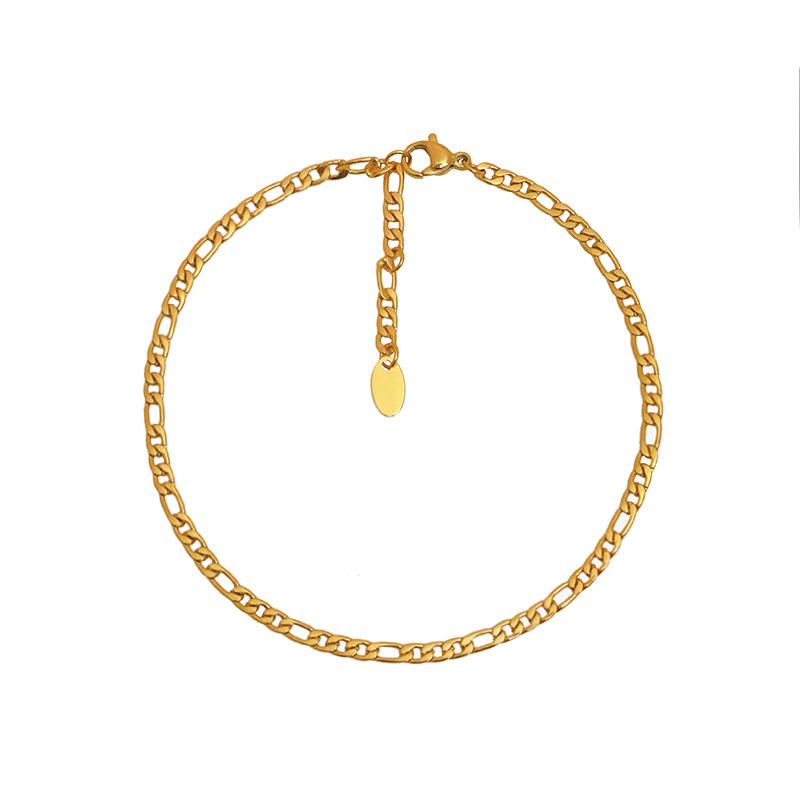 Popular Titanium Steel Retro Plated 18K Gold Necklace Women'S Personality Niche Hip Hop Bracelet Style Versatile Jewelry