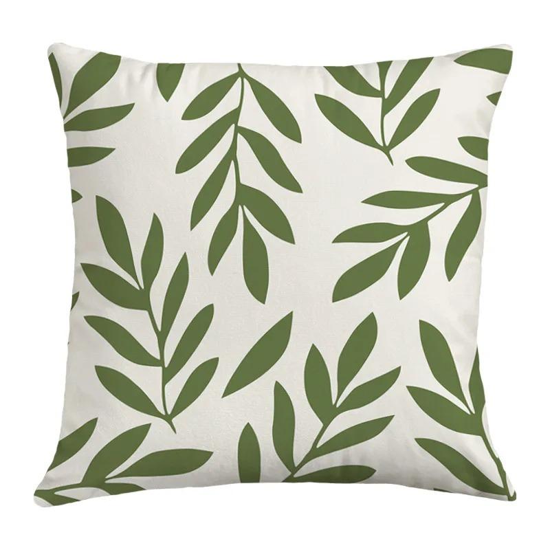 Simple Plant Pattern Decoration Home Small Fresh Fashion Pillowcase Decorative Pillowcase Cushion Cartoon Square