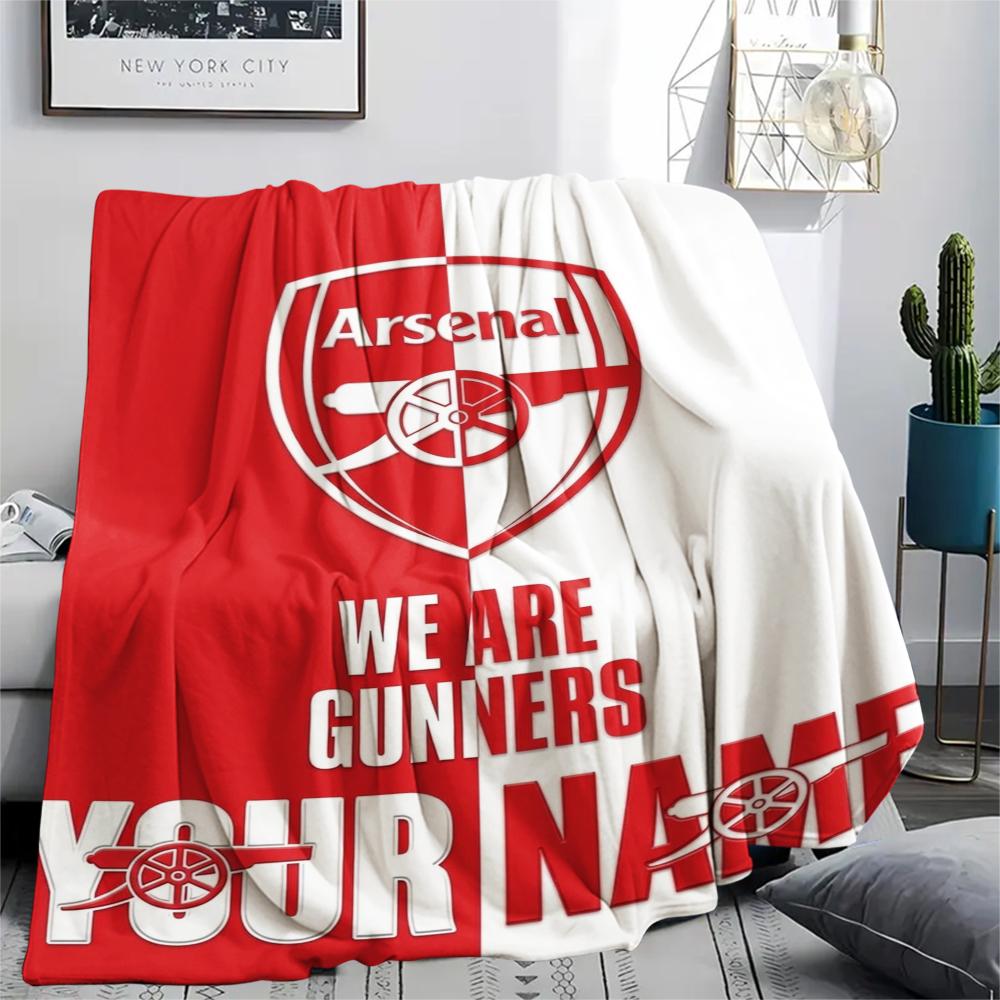 1PC Custom Name Arsenal Patterned Flannel Blanket Suitable For All Seasons for Home Decor Warmth and Comfort Gifts Holiday Present