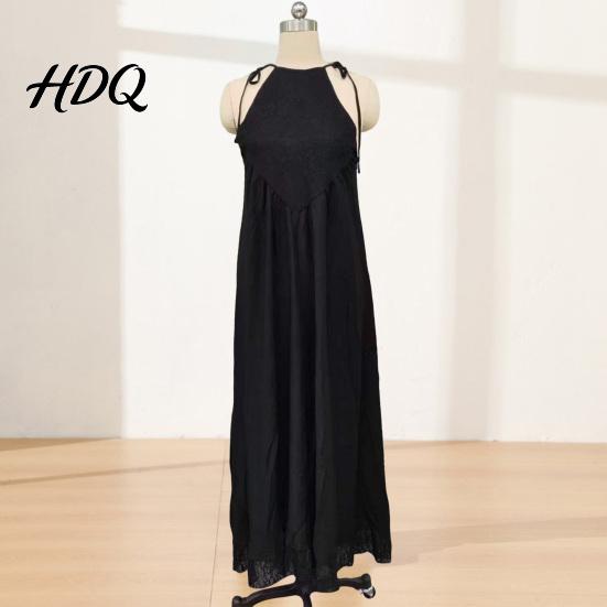 Boho Chic Clothing Women's Sheer Lace Halter Maxi Dress Sleeveless Floral Beach