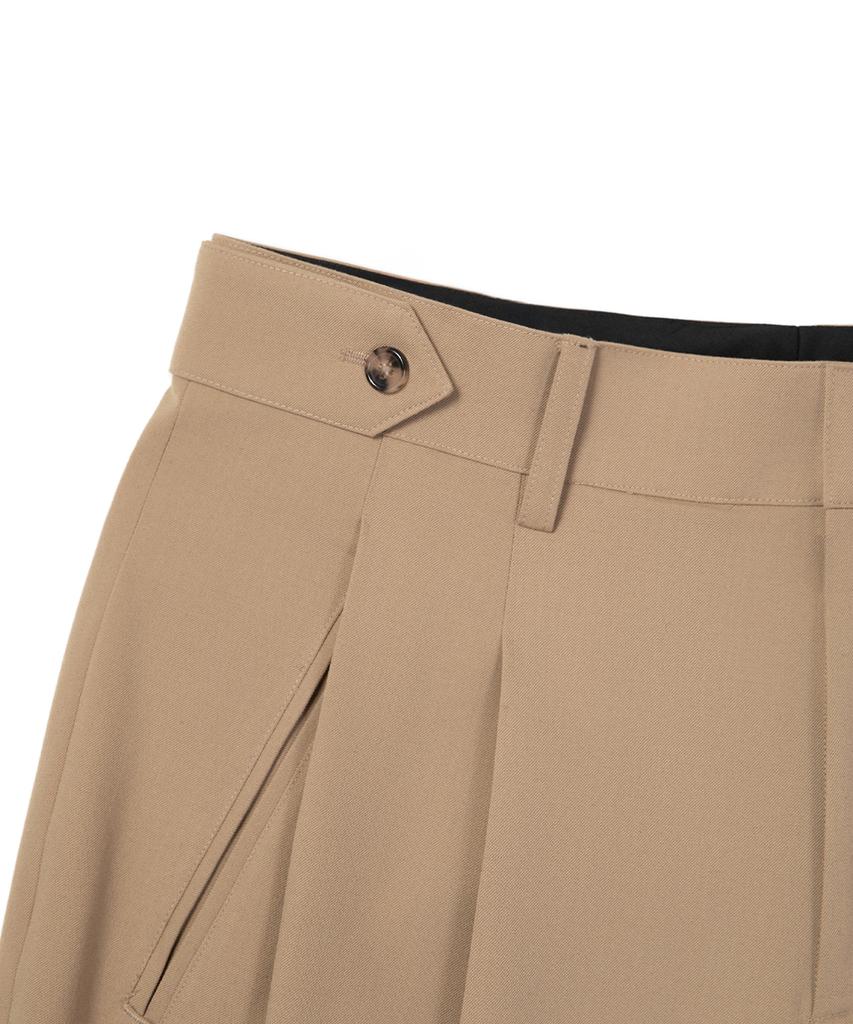 Sinkia Heritage Adjustable Double-Pleat Trousers Tan Beige