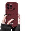Bow Black Dots for Apple 15promax Mobile Phone Case Painting for IPhone14pro Skin Feel Puff 16/13
