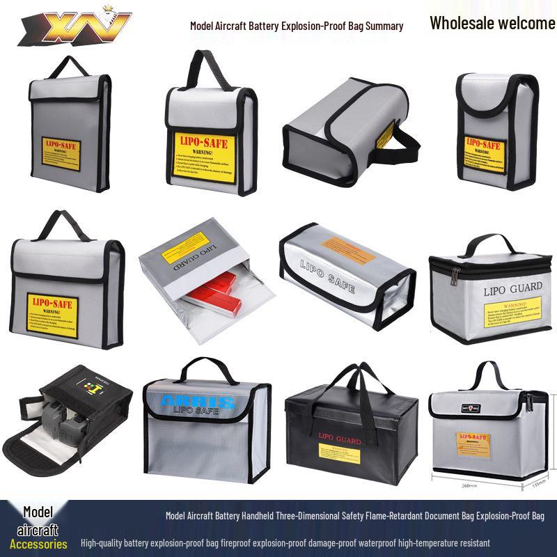 Explosionsgeschützte feuerfeste 3D LiPo Akku Sicherheitstasche für Modellflugzeuge - Hochtemperaturbeständige Lagerung
