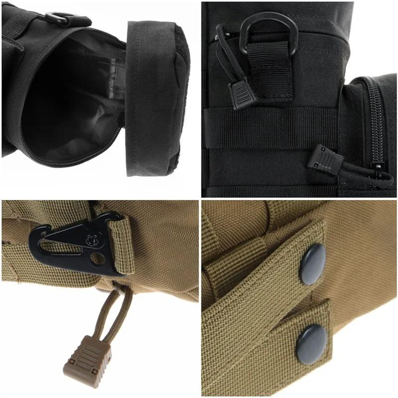 Water Bottle Bag Tactical Molle Holder for Outdoor Camping Hiking Cycling Fish Travel Portable Carrier Bag Kettle Pouch Holder