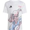 adidas Conjunto Esportivo Casual Marvel Colaboração Homem-Aranha Estampa de Logo Gola Redonda Manga Curta Shorts de Cintura Média Conjunto Infantil JF3655