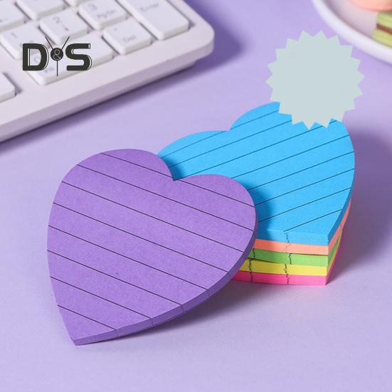 Sticky Notes Set 8 Colors Heart Square Shapes Removable Clean Smooth Writing Sticky Notes Home Office School Supplies