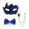 3 Piece Set Half Face Dance Mask Brooch Set Painted Gentleman Masquerade Mask Party Cosplay Masquerade Prom Mask Themed Party