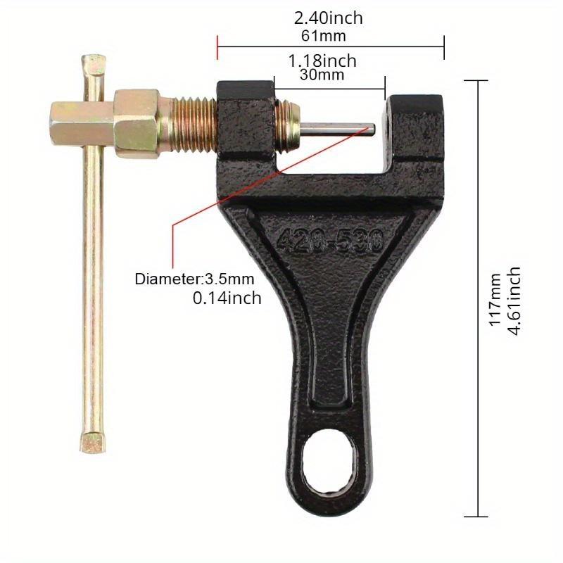

Универсальный гаечный ключ из углеродистой стали, съемник звеньев, съемник штифтов, 420-530 выжимка цепи, резак, ремонтные инструменты для мотоцикла, велосипеда, квадроцикла 1Pcs чёрный