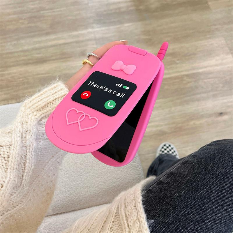 

Cute PHS Big Brother for iPhone7/6Promax Flip Phone Case Silicone Stereo Telephone iPhone17