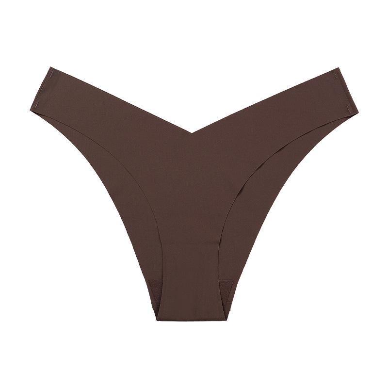 Plus Size Ice Silk Seamless Maternity V-Neck Low Waist One-Piece Sport Breathable Brazilian Panties
