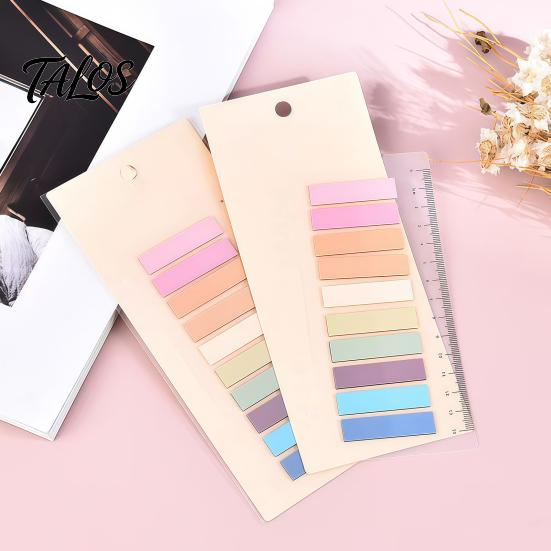 Morandi Color Page Markers Index Sticker Tabs with Built-in Scale Ruler, Transparent Thin Self Adhesive PET Markers, Compact Writable Book Labels for
