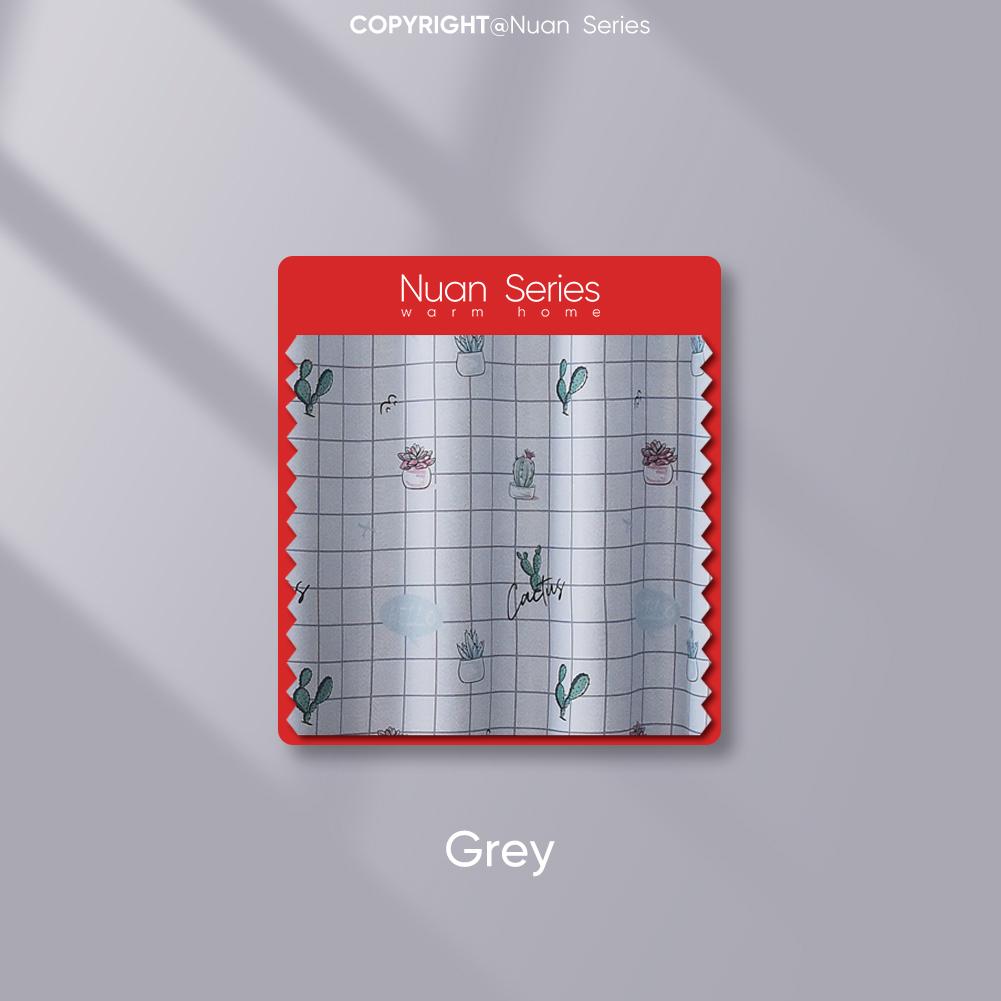 

1 шт., Nuan Series, 70-80% затенение, узор кактуса, удобные шторы с принтом для спальни, гостиной, домашнего декора W100cm x L130cm серый