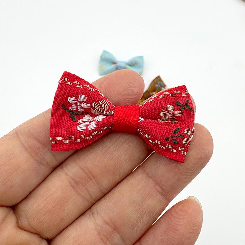 Chinese Floral Embroidery Bow: DIY Accessories for Children's Hair, Clothing, Shoes, Hats, Gifts, and Decorations.