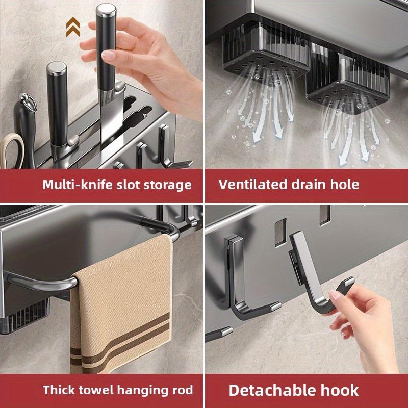 Suport de bucătărie montat pe perete - Design care economisește spațiu pentru linguri, cuțite, furculițe și bețișoare pliabile - Suport de bucătărie durabil, suport pentru ustensile